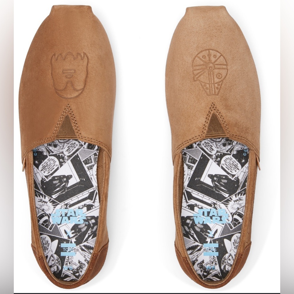 Toms Brown Suede Star Wars the Resistance womens Slip-Ons size 8